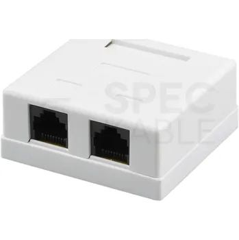 Elektrická zásuvka Zásuvka NEKU CAT6 UTP 2 x RJ45 na omítku bílá