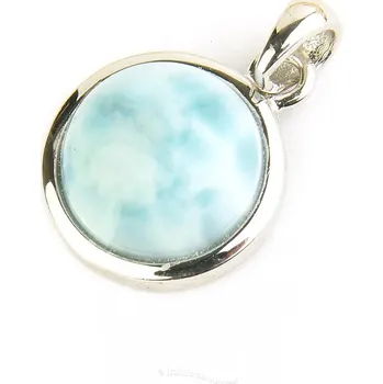 Přívěsek Stříbrný přívěsek kulatý z larimaru Ag 925/1000 + Rh