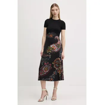 Dámské šaty Šaty Desigual PAISLEY MESH_LACROIX 25SWVK32 černá 99X, vel. M