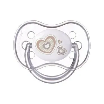 Příslušenství k odsávačce mléka CANPOL 22/563 Smoczek uspokajający silikonowy okrągły 6-18 m-cy NEWBORN BABY beżowy