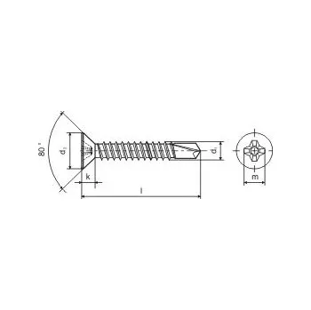 Šroub Samovrtný šroub DIN 7504 P 5,5 x 50 ZB / balení 200 ks
