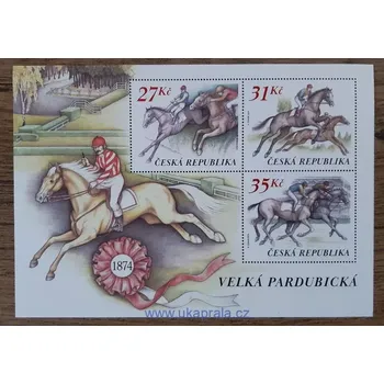 Poštovní známka ČR ** aršík Velká Pardubická, koně, r. 2024