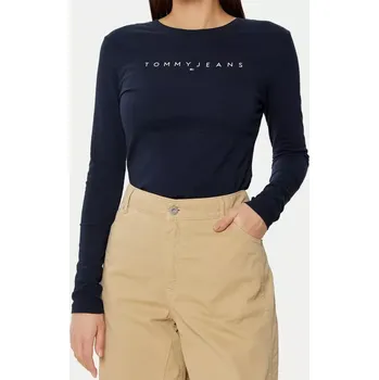 Dámské tričko Modré triko Tommy Jeans (Dámské tričko Tommy Hilfiger doprava zdarma)