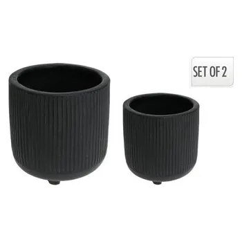 Květináč Květináč černý sada 2 ks