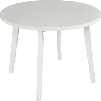 Jídelní stůl Kulatý jídelní stůl Norveg 100 cm, bělená borovice/bílý