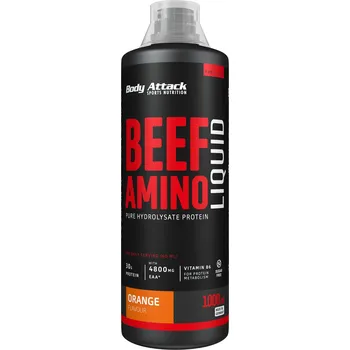 Aminokyselina Body Attack Beef Amino Liquid 1000 ml Příchuť: pomeranč