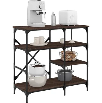 Odkapávač na nádobí vidaXL Kuchyňský regál 90x40x84 cm kompozitní dřevo a kov [845422] Barva: Hnědá