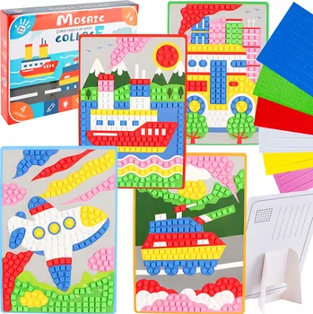 kreativní sada MOZAIKA PĚNOVÁ SADA KREATIVNÍ DÁREK PRO DĚTI DIY VOZIDLA