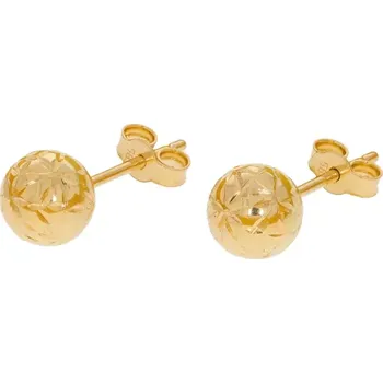 Náušnice Zlaté pecky s gravírováním Ø 6 mm