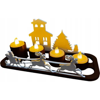 Svícen Vánoční svícen, adventní dekorace na čajové svíčky, LED