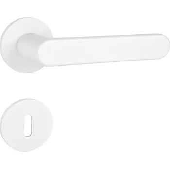 Dveřní kování TI - ROUND - R 3957 5S rozety BB, klika/klika WS - Bílá matná (152)