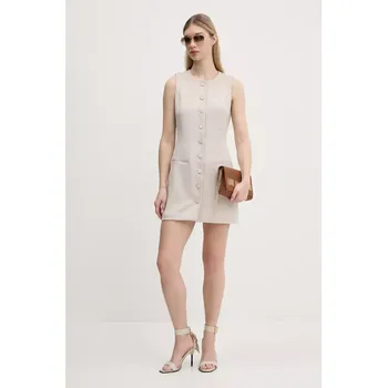 Dámské šaty Šaty Abercrombie & Fitch béžová barva, mini, KI159-5575 KI159.5575.410 80X, vel. S