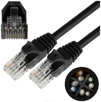 Síťový kabel UTP Patch Kabel Neku 2x RJ45 CAT5e 0,25m, černý