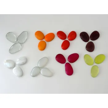 Sběratelství Nugety z plochého opálového skla METALICKÉ BÍLÉ