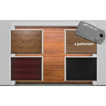 Garážová vrata Sekční garážová vrata DIY S POHONEM do šířky 3000 mm - imitace dřeva výšky 2280 mm