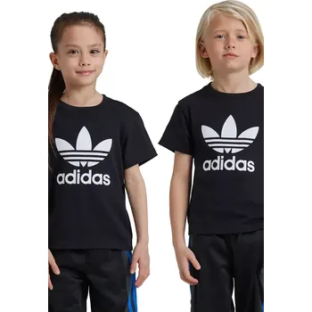 Dětské bavlněné tričko adidas Originals TREFOIL TEE černá barva, s potiskem, IY2385 99X, vel. 104