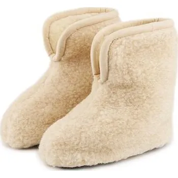 Dámská obuv Vlnka TV bačkory ohrnovací z ovčí vlny béžová velikost obuv dospělí 39-40