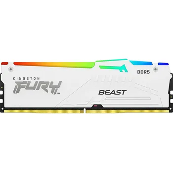 Operační paměť Kingston FURY Beast/DDR5/64GB/5600MHz/CL40/4x16GB/RGB/White KF556C40BWAK4-64