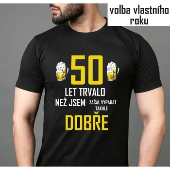 Pánské tričko STRIKER Narozeninové tričko - pivo Velikost: M, Volba věku: 67