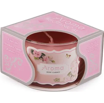 Svíčka Vonná svíčka ve skle 80 g - 2 (Roof garden) růžová sv.