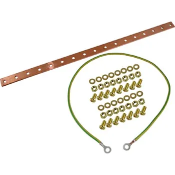 Zemnící lišta do rozvaděčů, 15 otvorů, Cu měď