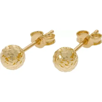 Náušnice Zlaté pecky se zdobením o průměru 5 mm