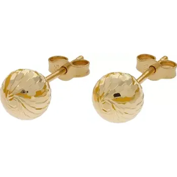 Náušnice Zlaté pecky se zdobením Ø 6 mm