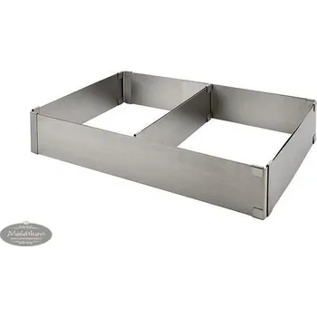 Nádoba na pečení Cake-Masters Nastavitelná posuvná čtvercová forma na dva korpusy - ráfek na dorty - 5 cm výška