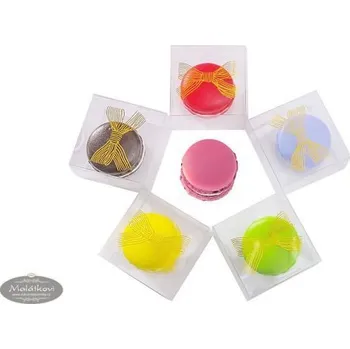 Dárková krabička Průhledná krabička na makronku, pralinky, minidonut - 10 ks