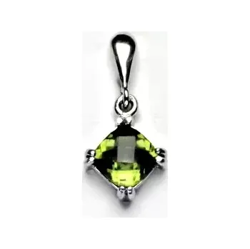 Šperk Stříbrný přívěsek přírodní vltavín - P1258 šachovnice (Stříbrný přívěsek s přírodním vltavínem 7x7 mm)