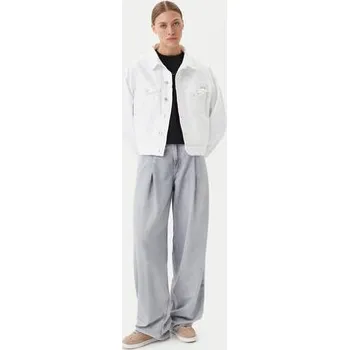 Pánská bunda Calvin Klein Jeans Jeansová bunda J20J225181 Bílá Boxy Fit S