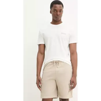 Bavlněné tričko Tommy Jeans bílá barva, s potiskem, DM0DM21303 00X, vel. M