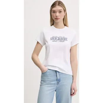 Pánské tričko Bavlněné tričko Abercrombie & Fitch bílá barva, KI185-5058 KI185.5058.100 00X, vel. L