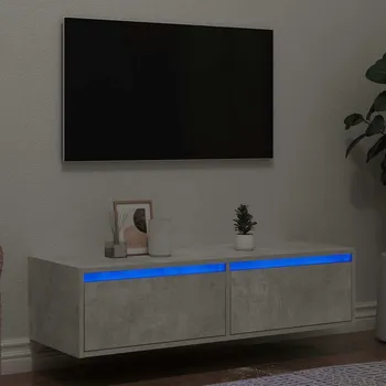 Obývací pokoj vidaXL TV skříňka s LED osvětlením 100X35,5x25 cm [860241] Barva: Betonová šedá