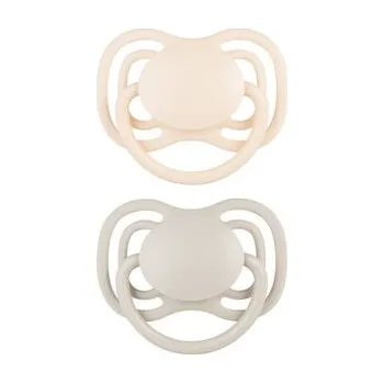 Dětské zboží CANPOL 23/228 Smoczek uspokajający silikonowy symetryczny 0-6m Dental Air 2szt. kremowy