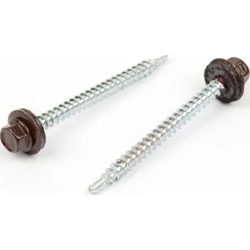 Spojovací materiál Střešní šroub + EPDM 4,8 x 60 mm, samovrtný - Hnědá RAL 8017 / balení 100 ks