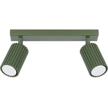 Stropní svítidlo KARBON 2 olivově zelené moderní hliníkové do obývacího pokoje s nastavitelným stínidlem