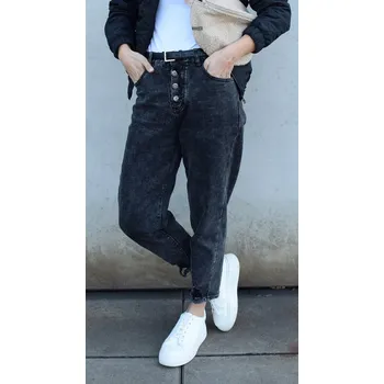 Dámské džíny jeans M.ASCH-Be original Mom Fit - Gray/Black Denim XL