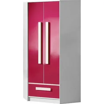 Šatní skříň DAVID růžový šatní skříň rohová 2