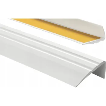 soklová lišta SCHODOVÁ LIŠTA PVC 50x40mm 130cm SVĚTLE ŠEDÁ Protiskluzová Schodová Hrana