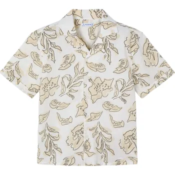 MAYORAL chlapecká košile KR Listy bílá, béžová vel. 110 cm