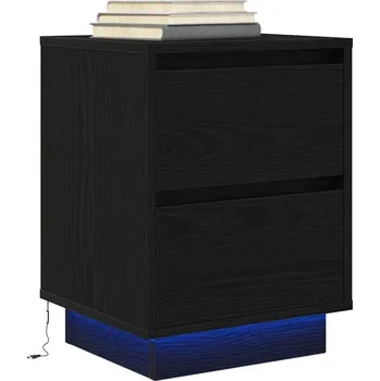 Noční stolek vidaXL Noční skříňka s LED světly 38x34x50 cm [861295] Barva: Černá