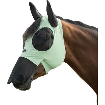 Koňská maska proti hmyzu HKM Maska proti hmyzu Elastic HKM, s ochranou uší a nozder, jade green SHETTY