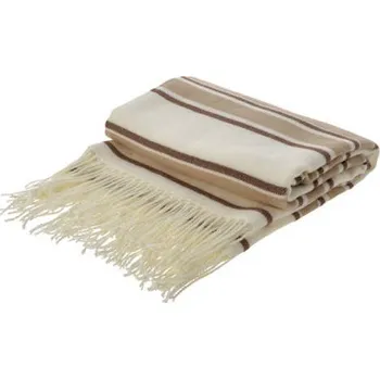 deka Home Styling Collection Pruhovaná deka s třásněmi, akrylátová, 130 x 160 cm, hnědá