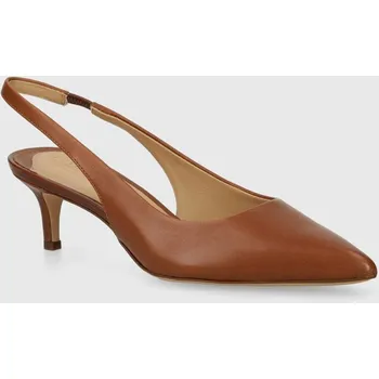 Dámské lodičky Kožené lodičky Lauren Ralph Lauren Lolah hnědá barva, 802927937002 802927937002.270 82X, EUR 41