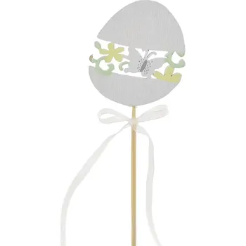 Velikonoční dekorace Vajíčko dřevěné zápich 6x5,5/34 cm