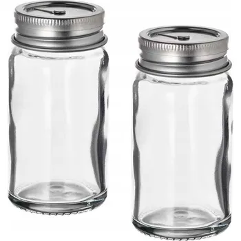 Dóza na potraviny Solnička a pepřenka IKEA , průhledná, stříbrná