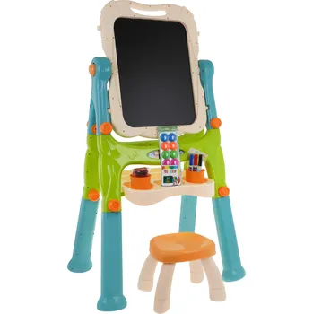 Výtvárné potřeby Ramiz Magnetická tabule 2 v 1 pro děti 3+ Příslušenství + Nastavení výšky + Stolička + Police + Křídová pera