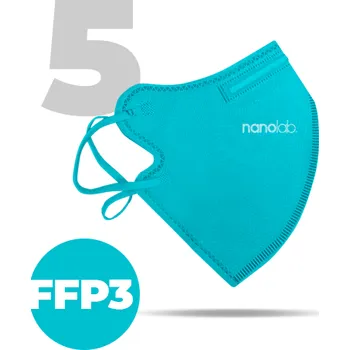 Nanolab 5 x Český bezpečný nano respirátor FFP3 modrý Varianta: medi (logo křížek)