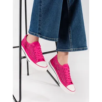 Dámské tenisky Zajímavé tenisky dámské růžové bez podpatku 37